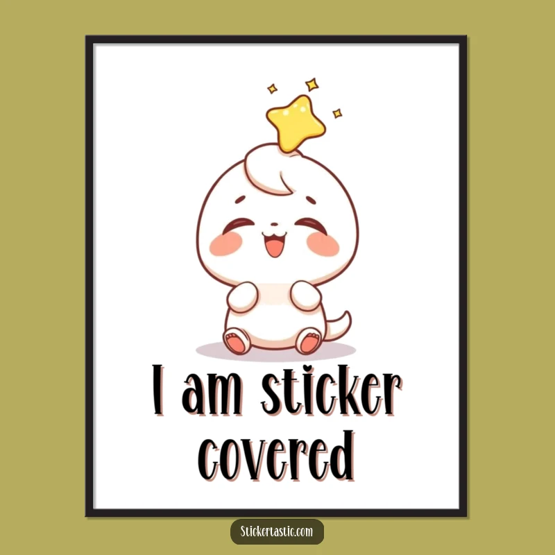 Funny Sticker Head Digital Art: Instant Download, Character's Sticker Joy, Perfect Funny Gift Print