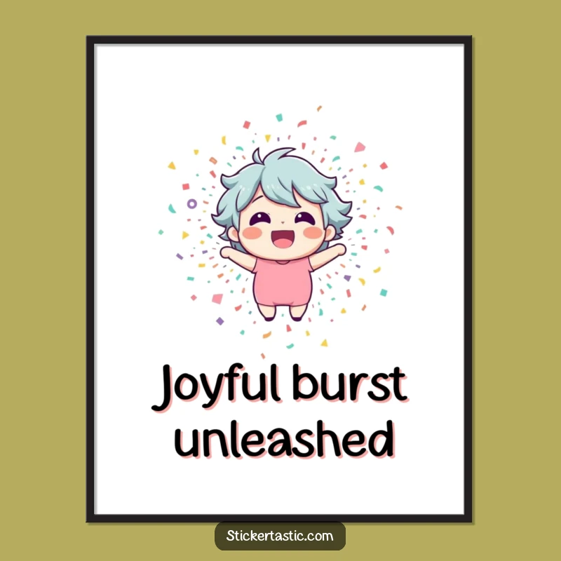 Funny Confetti Digital Art: Happy Explosion Print, Instant Humorous Decor