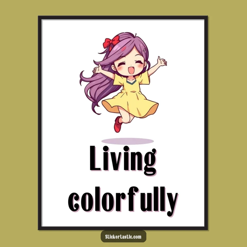 Funny Dancing Character Digital Print: Vibrant Color Art - Instant Fun!