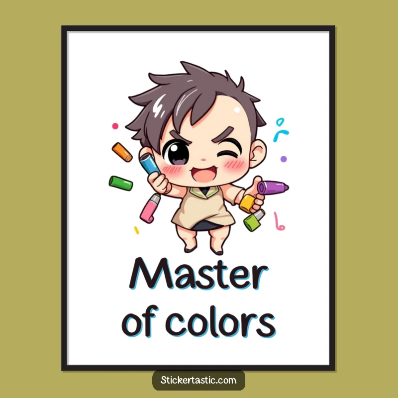 Funny Juggling Markers Digital Art: Instant Creative Vibe, Perfect Funny Gift for Art Lovers