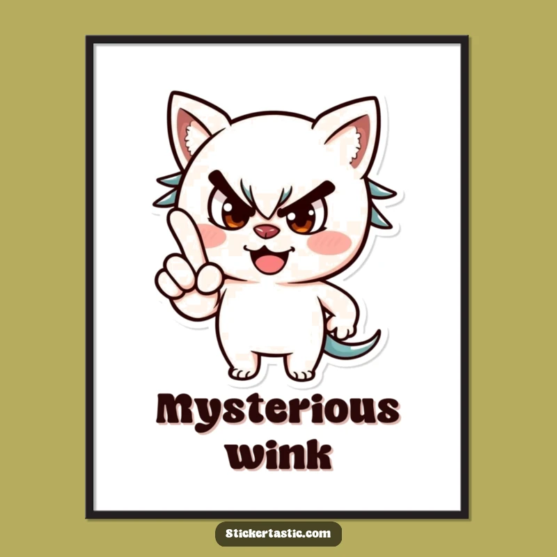 Mischievous Wink Digital Art - Funny Playful Character Decor