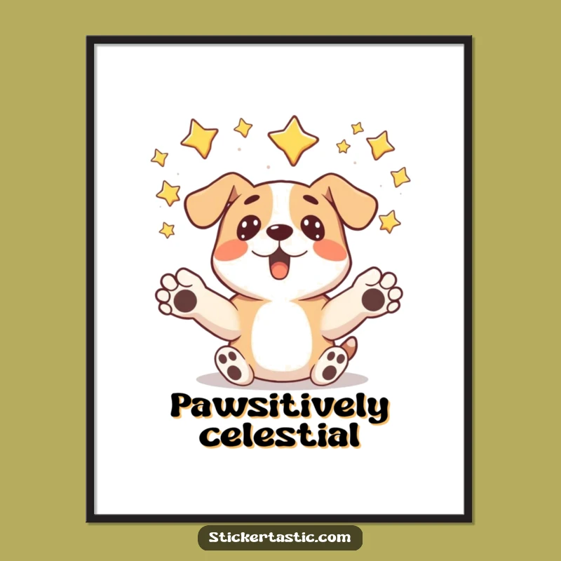 Funny Surprised Dog Digital Art - Instant Magical Wall Decor