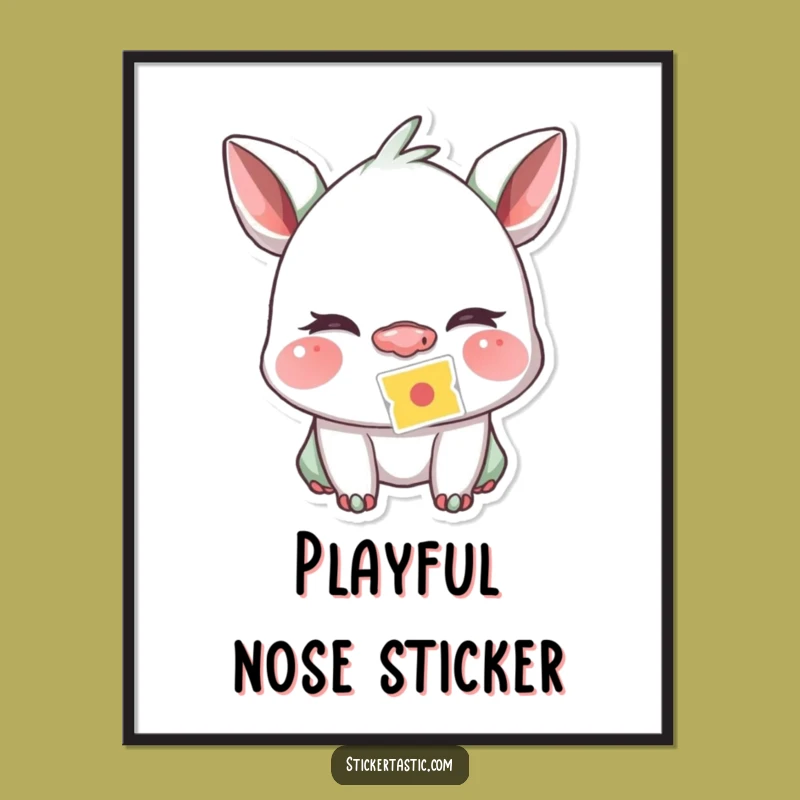 Funny Sticker Wink Digital Art Print: Instant Humorous Gift