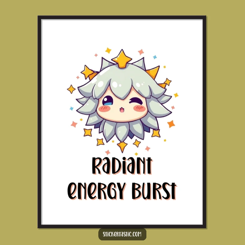 Starry Burst Digital Art - Funny Glowing Character Decor