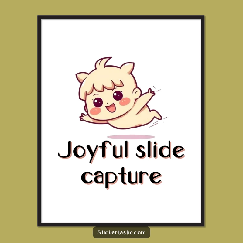 Sliding Fun Digital Art - Funny Determined Character Decor