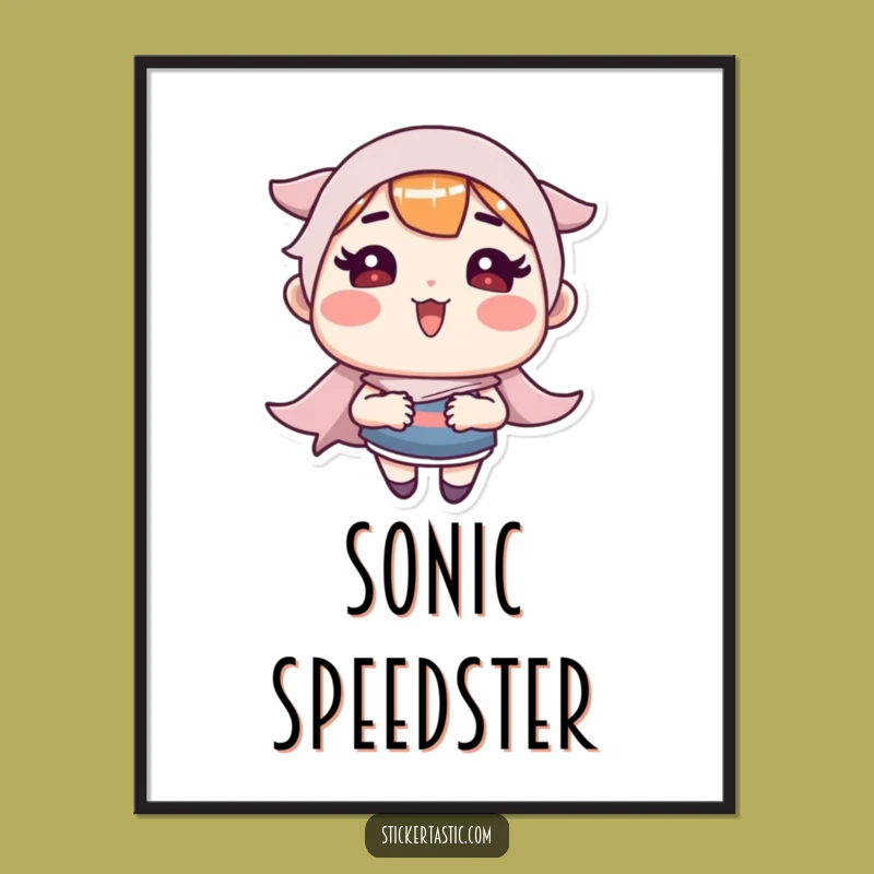 Funny Speedster Sticker Art Print - Bring Fast Humor to Your Walls - Funny Gift!