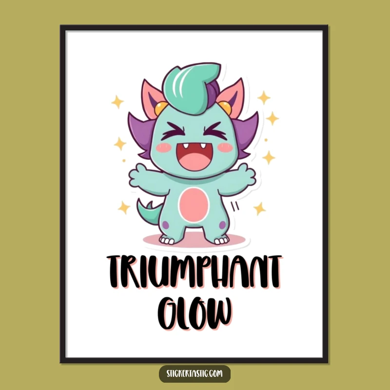 Funny Roaring Digital Print: Sparkle Victory Art - Instant Empowerment!