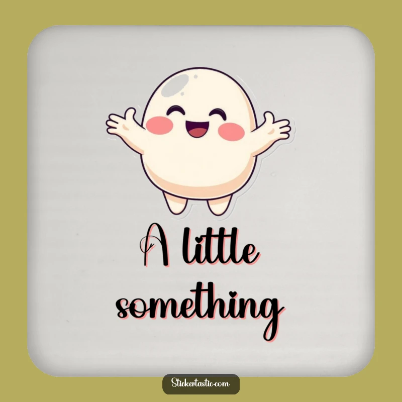 Funny Blob Offering Coaster Set: Smiling Character Protection, Hilarious Gift!