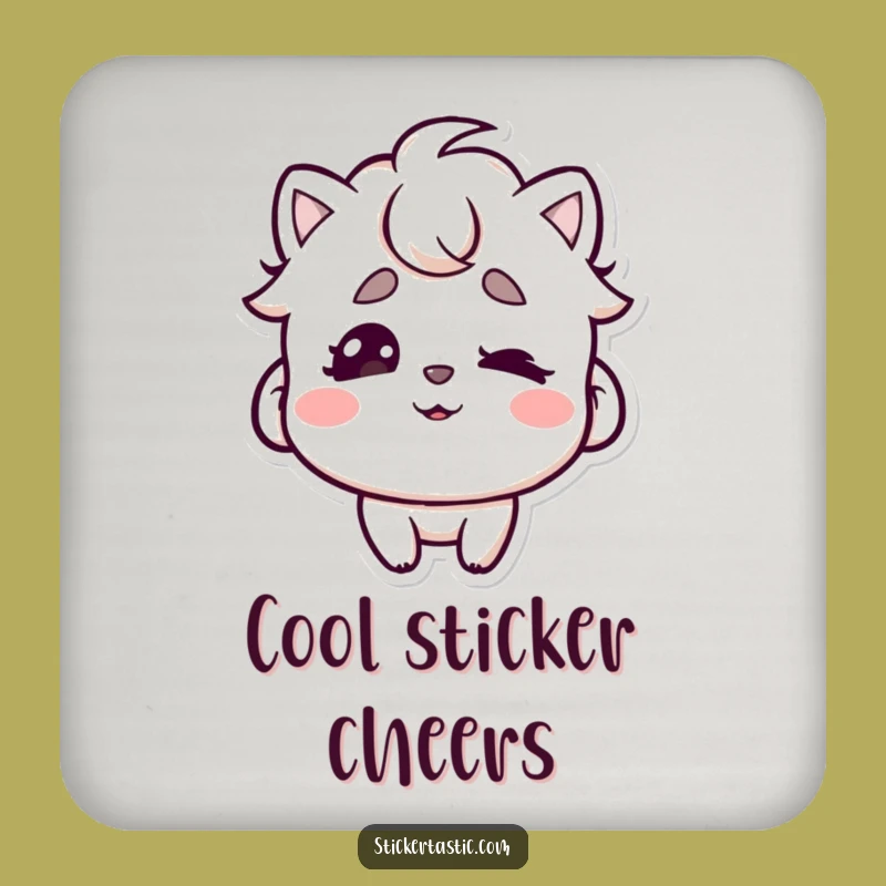 Funny Cool Sticker Eyebrow Wiggle Coaster - Protect Surfaces with Fun