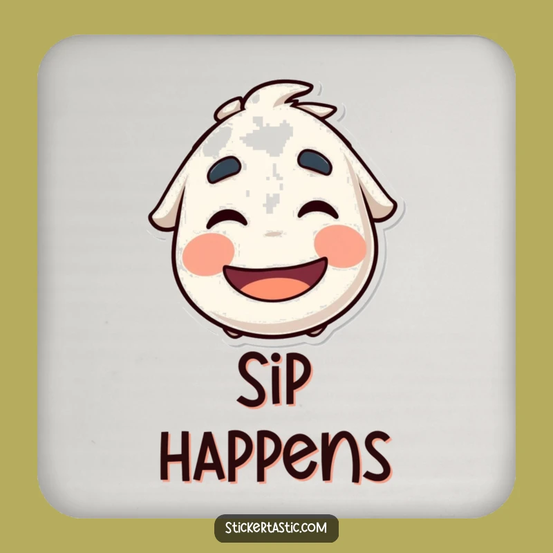 Funny Eyebrows Sticker Coaster: Protect Surfaces With Humor!