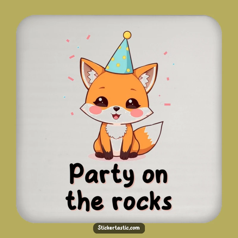 Funny Fox Party Coaster: Delighted Character Protection, Festive Gift
