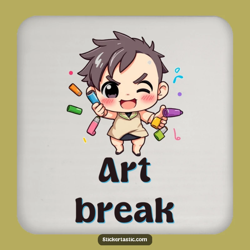 Funny Juggling Markers Coaster: Artful Protection, Ideal Funny Gift for Creative Spaces