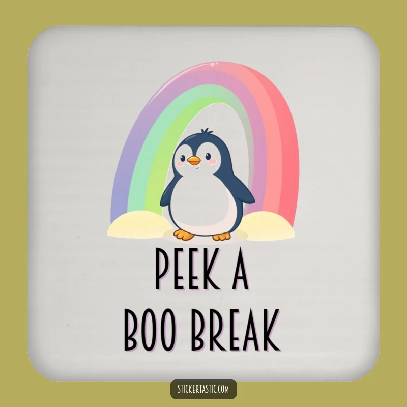 Funny Penguin Rainbow Coaster: Protect Surfaces with Charm