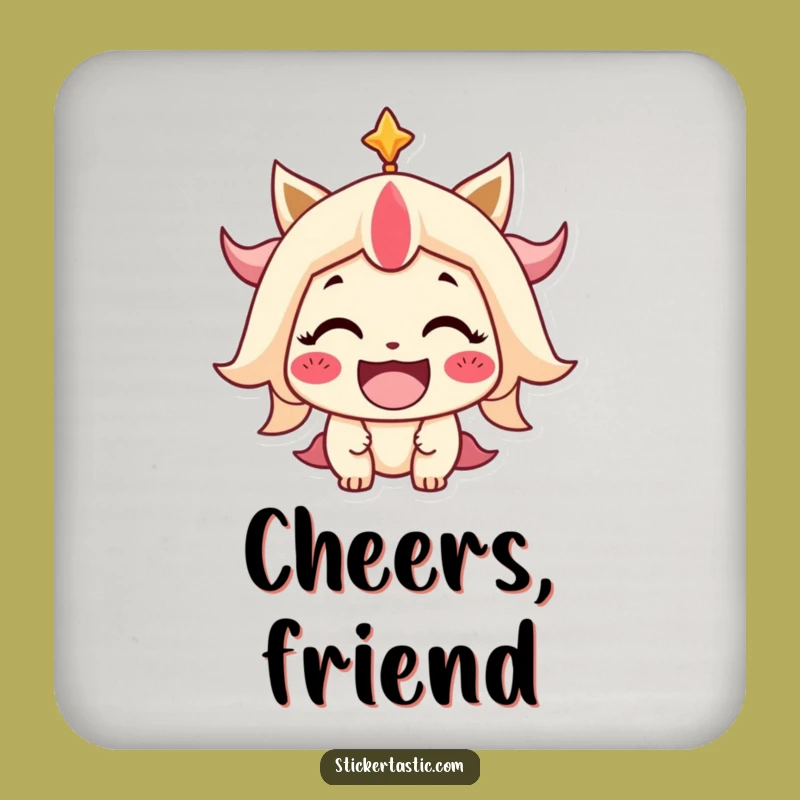 Funny Smiling Character Drink Coaster: Protect Surfaces with a Smile!