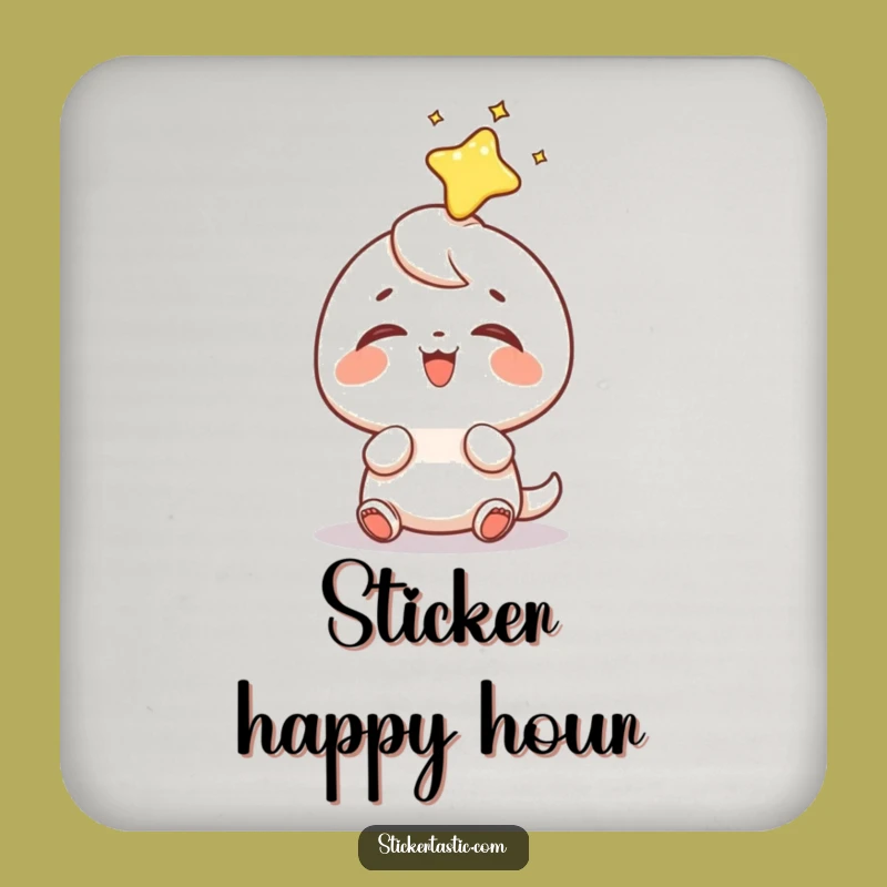 Funny Sticker Head Coaster: Protect Surfaces with a Character's Sticker Joy, Ideal Funny Gift