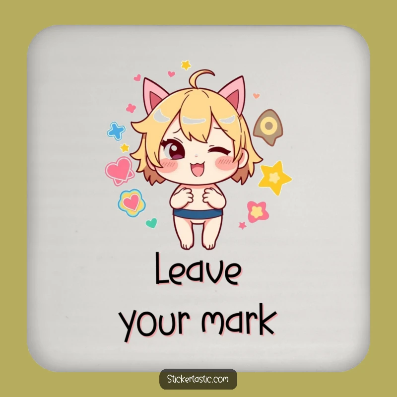 Funny Sticker Juggler Coaster: Protect Surfaces with Mischief, Winking Character, Perfect Funny Gift