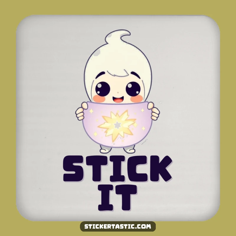 Funny Sticker Presenter Coaster: Protect Surfaces with Sparkle, Ideal Funny Gift for Party Tables