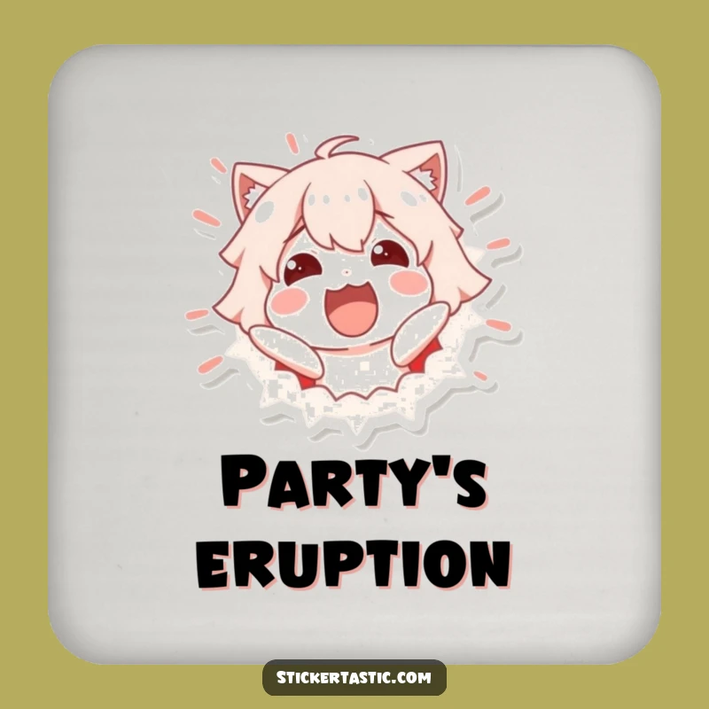 Funny Sticker Burst Coaster - Protect Surfaces with Excitement - Funny Gift!