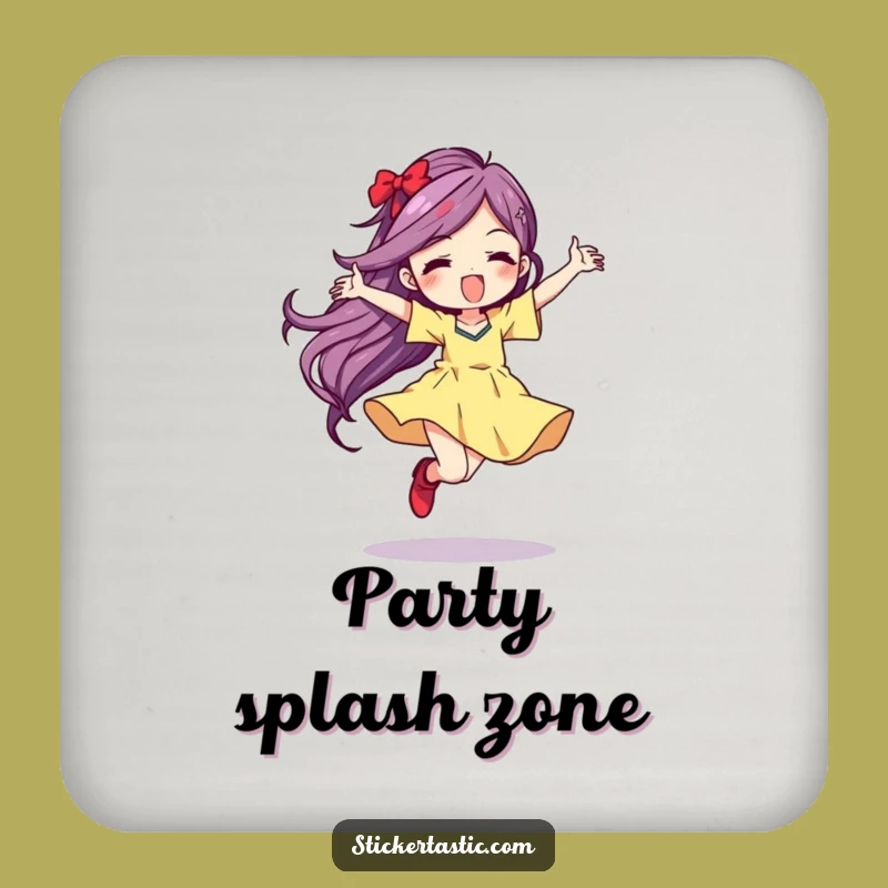 Funny Dancer Coaster: Vibrant Color Art - Protect Surfaces Fun!