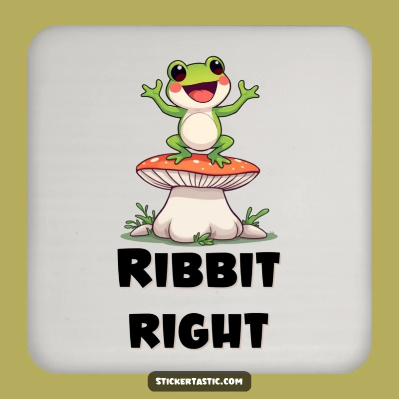 Funny Frog Dance Coaster - Silly Mushroom Groover Drink Protector Gift