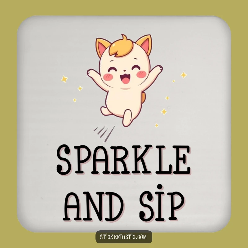 Funny Leaping Character Coaster: Sparkly Trails Decor, Funny Gift Set