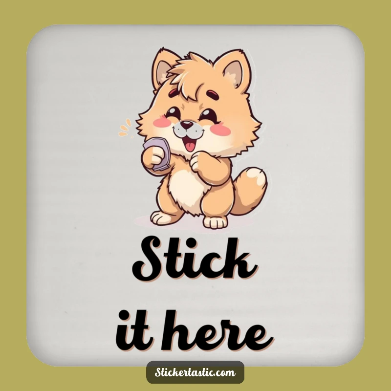 Funny Furry Sticker Protectant Coaster: A Humorous Gift for Surfaces