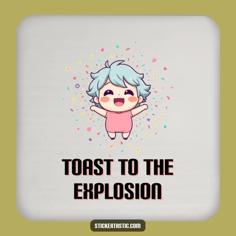 Funny Confetti Coaster: Happy Burst Protection, Humorous Gift Set