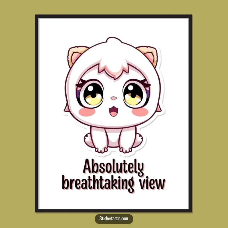 Funny Sticker Awe Poster: Captivating Art for Your Walls