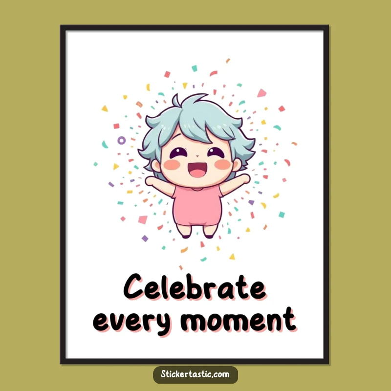 Funny Confetti Poster: Happy Explosion Art, Hilarious Wall Decor Gift