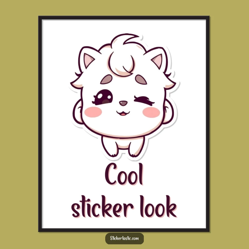 Funny Cool Sticker Eyebrow Wiggle Poster - Decorate with Playful Art