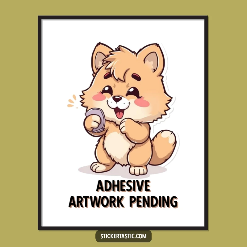 Funny Furry Sticker Action Poster: Hilarious Wall Art Gift for Sticker Fans