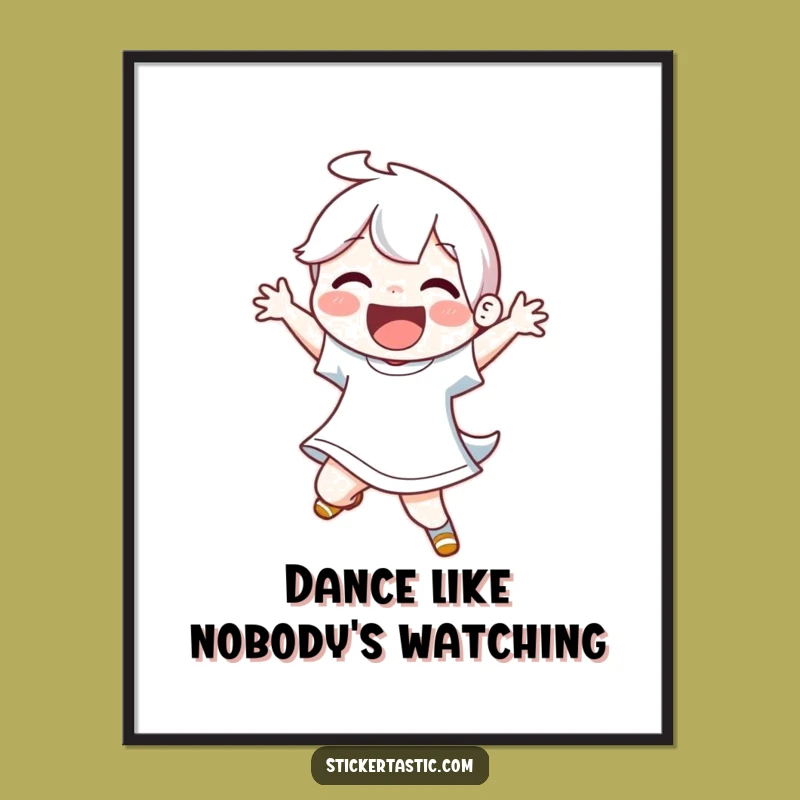 Funny Joyful Dancer Poster: Energetic Art, Hilarious Wall Decor Gift