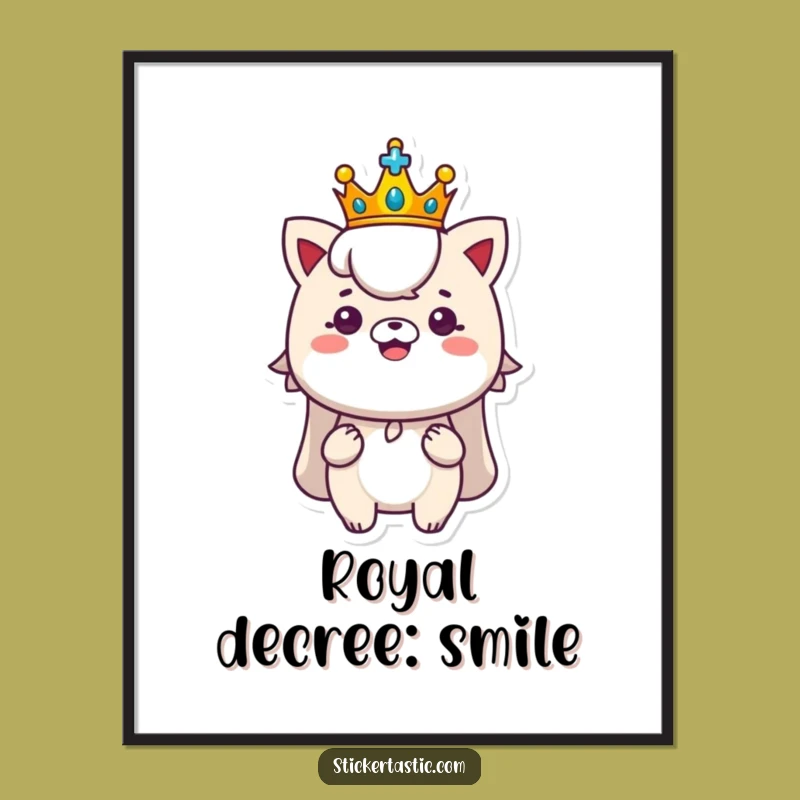 Funny Royal Sticker Poster: Regal Art with a Hilarious Touch