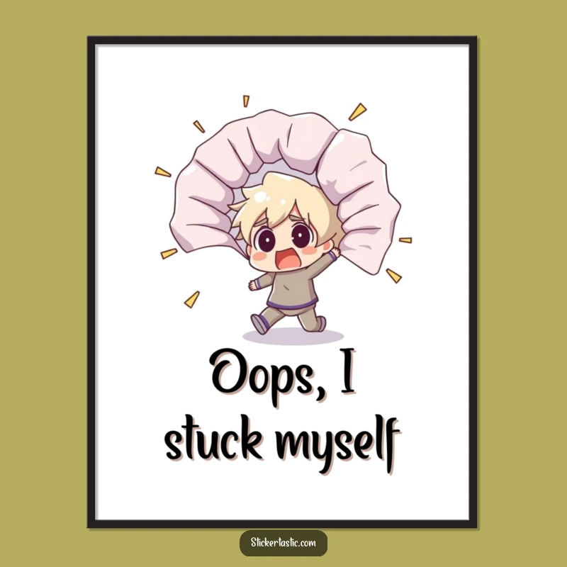 Funny Shocked Character Poster - Giant Sticker Unfurling Wall Art