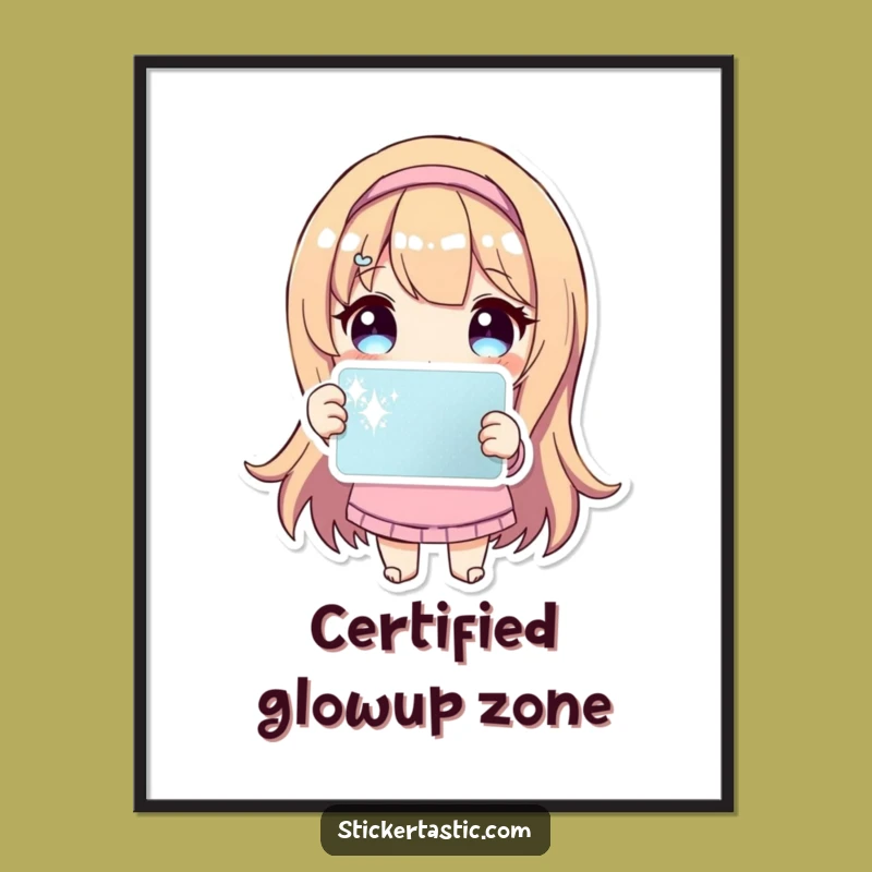 Funny Sparkle Sticker Art Print: Adorable Character Decor for Happy Spaces