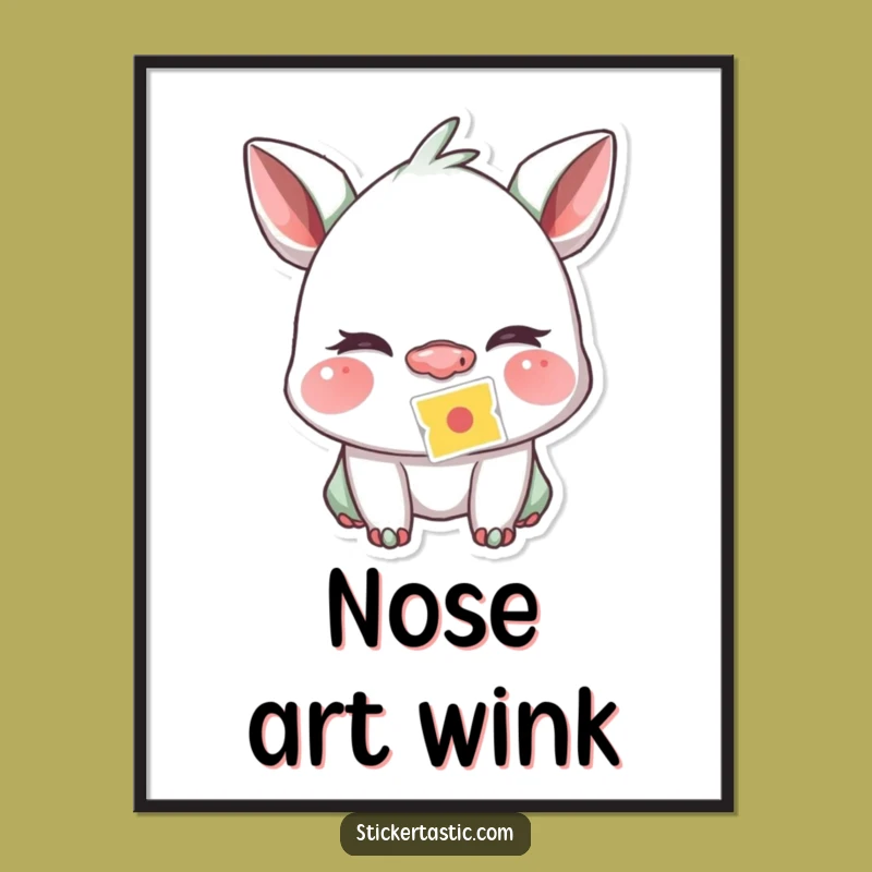 Funny Sticker Nose Art Poster: Hilarious Wall Art Gift