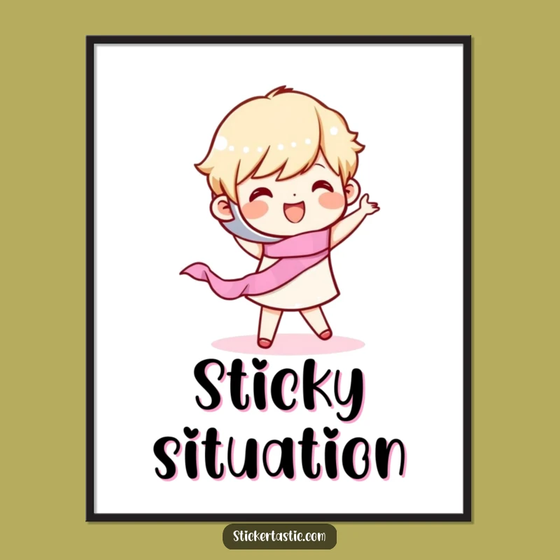 Funny Tape Dance Poster: Joyful Celebration Art, Ideal Funny Gift for Whimsical Decor