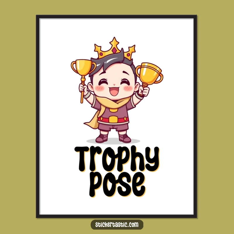 Funny Victorious Character Poster - Art That Celebrates Achievement