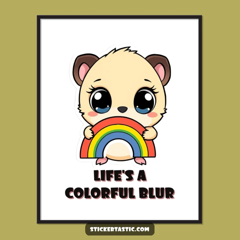 Funny Wide-Eyed Creature Poster: Whimsical Wall Art for a Cheerful Space