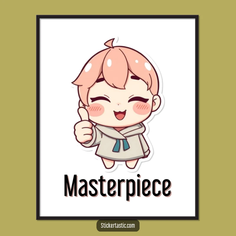 Funny Winking Sticker Art Poster - Decorate with Confidence & Humor - Funny Gift!