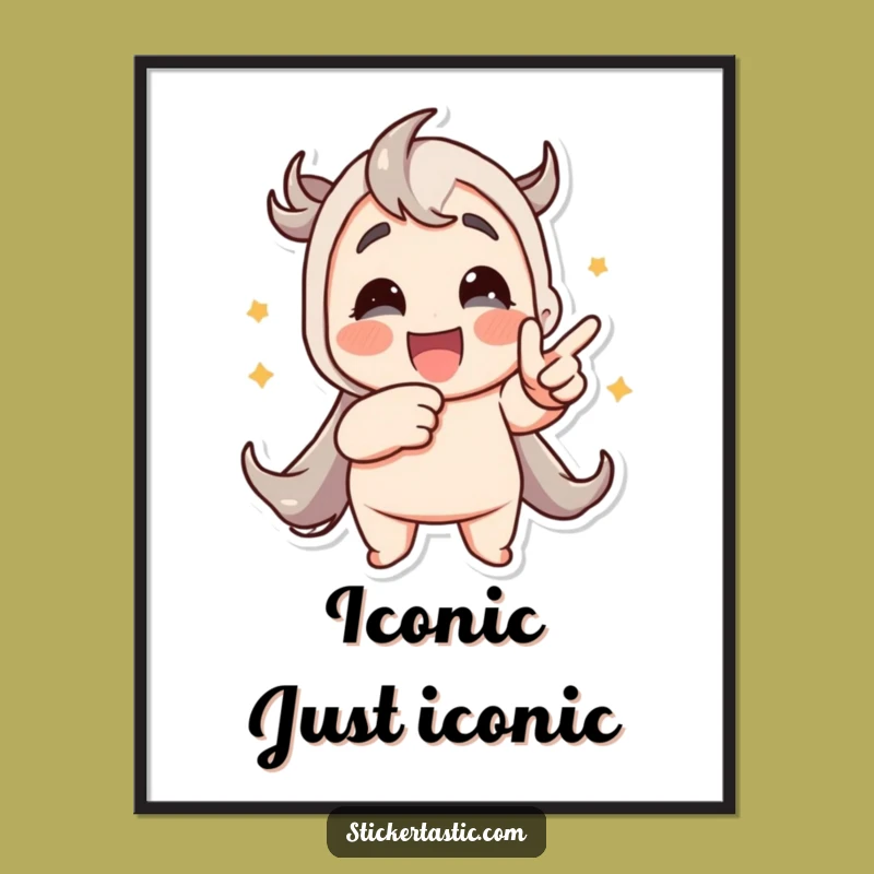 Funny Animated Sticker Art Poster: Vibrant Decor for Enthusiasts