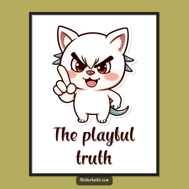 Mischievous Wink Poster - Funny Playful Character Art