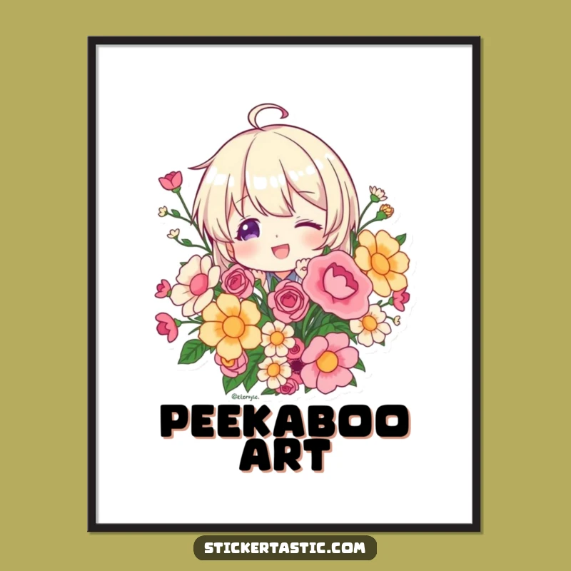 Funny Peeking Sticker Poster: Decorate with Playful Intrigue