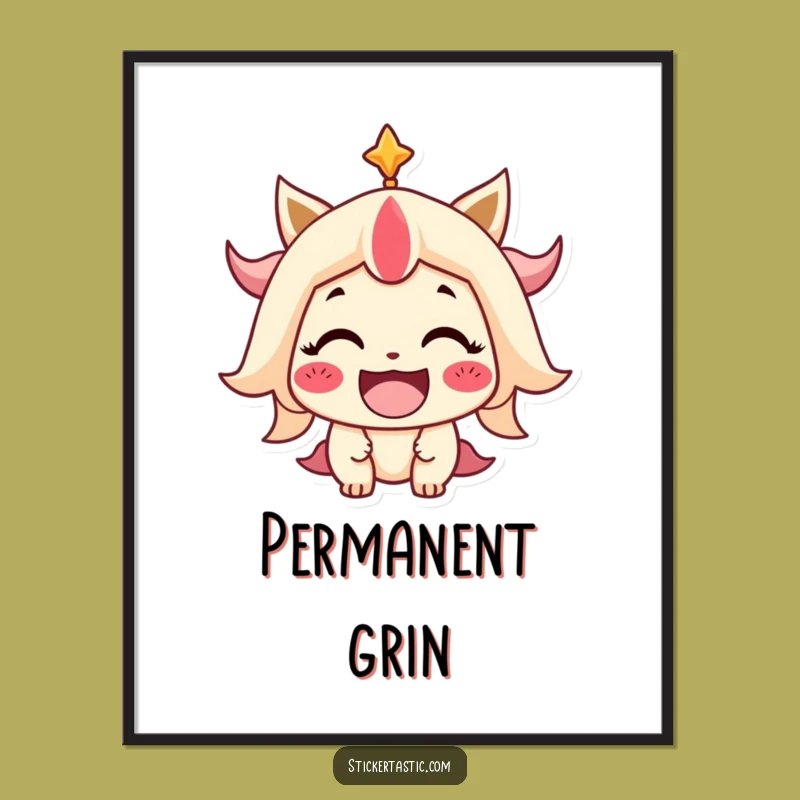 Funny Beaming Smile Poster: Brighten Any Room with this Cheerful Wall Art!