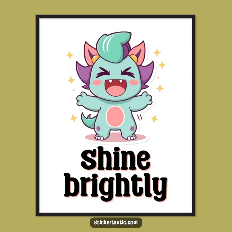 Funny Roar Poster: Sparkle Victory Art Print - Empowering Wall Decor!