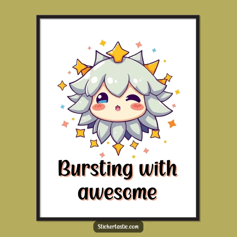 Starry Burst Poster - Funny Glowing Character Art