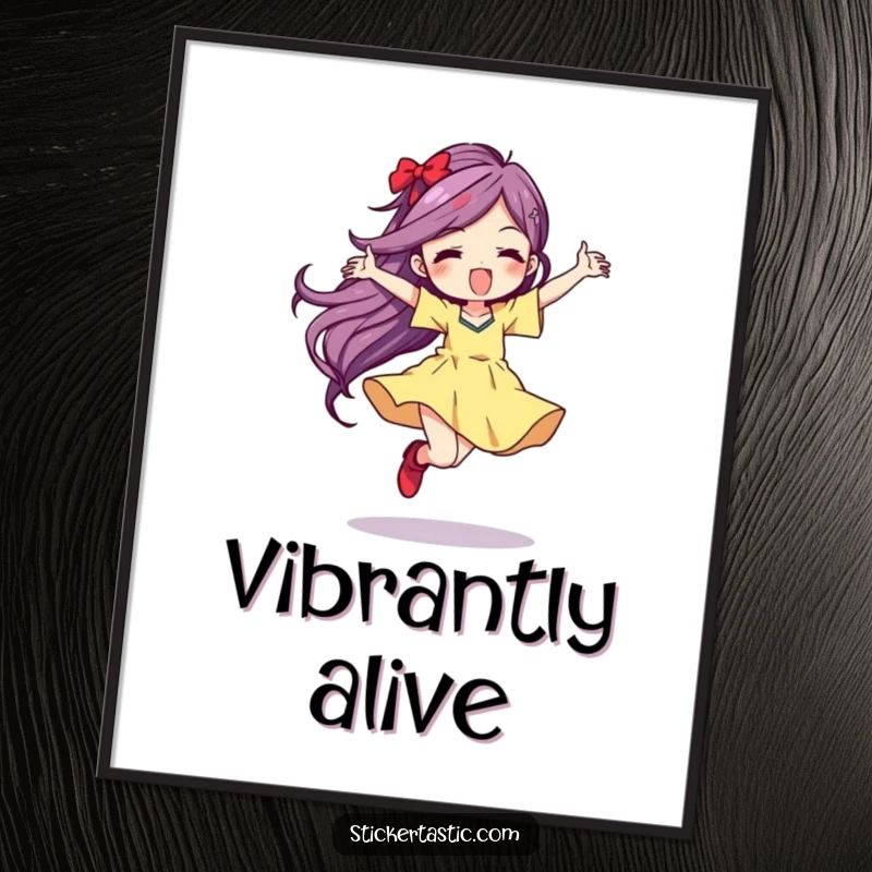 Funny Poster featuring a character dancing with wild abandon, creating a vibrant streak of color, perfect for dynamic wall decor.