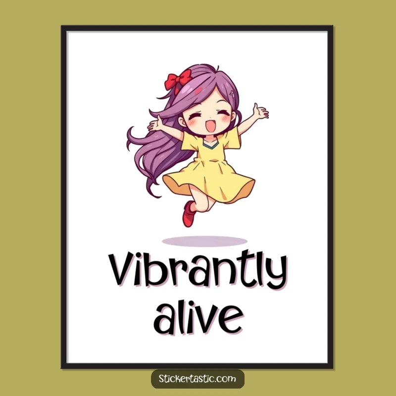 Funny Dancing Character Poster: Vibrant Color Art Print - Wall Decor Gift!