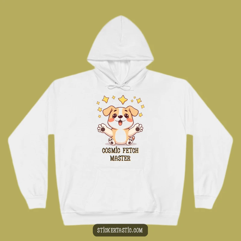 Funny Surprised Dog Hoodie - Cozy Nights Catching Stars