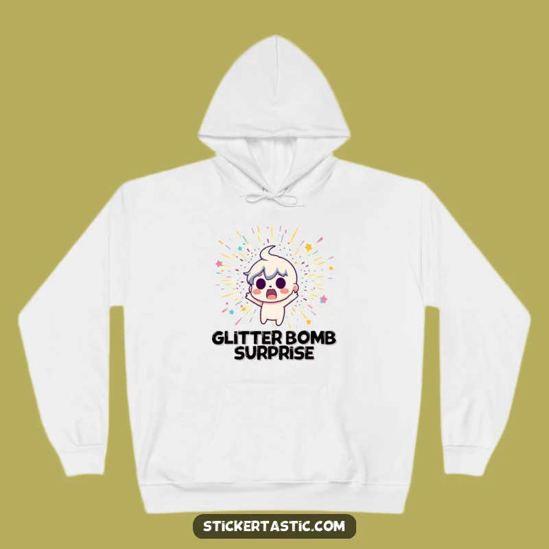 Cozy Funny Glitter Bomb Hoodie - Stay Warm Amidst the Sparkle